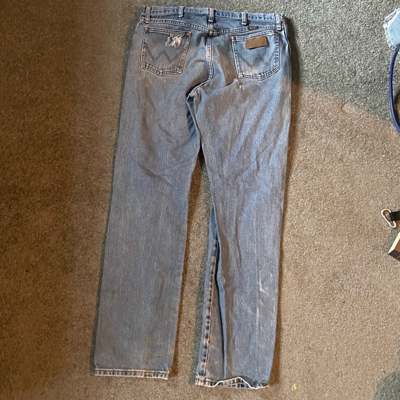 Wrangler Mens jeans, Vintage, Distressed, Design pocket, work jeans - Picture 1 of 3